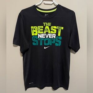 Nike Black Tee with Vibrant Graphic, size M
